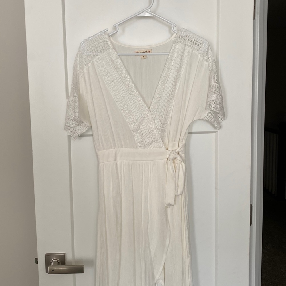 White wrap dress